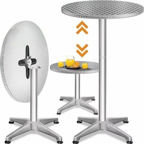 Deuba Alumínium bárasztal Ø60 cm összecsukható - ezüst