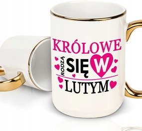 Fehér Xxl-es Bögre Arany Rantokkal A Királynők Februárban Születnek Neki