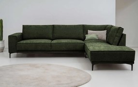 Zöld zsenília sarokkanapé (jobb oldali-L alakú) Copenhagen – Scandic