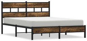 sonoma tölgy színű fejtámlás ágykeret matrac nélkül 150x200 cm