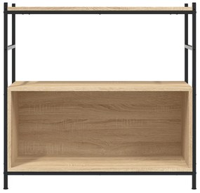 sonoma tölgy színű szerelt fa és vas könyvespolc 80x30x78,5 cm