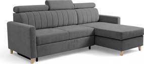 Vario sarokkanapé ágyfunkcióval univerzális jobb/bal oldali - szürke zsákszövet Wind 89