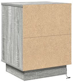 Éjjeli Szekrények LED Világítással 2 db Szürke Sonoma 39x34.5x50 cm