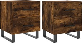 vidaXL 2 db füstös tölgy színű szerelt fa éjjeliszekrény 40x35x47,5 cm