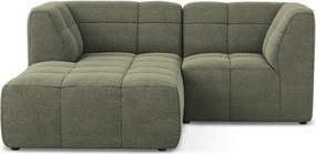 Zöld buklé sarokkanapé (bal oldali-heverő résszel) Aloha – Makamii