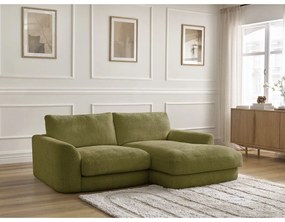 Khaki zsenília sarokkanapé (jobb oldali-heverő résszel) Leonore – Bobochic Paris