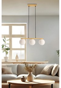 Fehér-natúr színű függőlámpa üveg búrával Carrine – Candellux Lighting