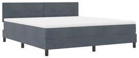 Boxspring Ágy Matraccal Sötétszürke Szuper King Bársony