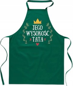 Konyhai Kötény zöld Őfelsége Apa Apák napi ajándék FA_439_z