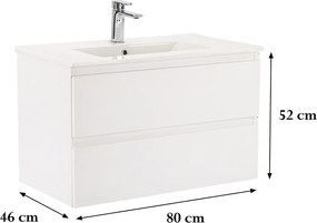 Vario Forte 80 alsó szekrény mosdóval fehér-fehér