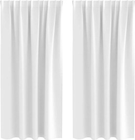 vidaXL Fekete Függöny Gyűrűkkel 2 pcs Fényes fehér 175 x 140 cm