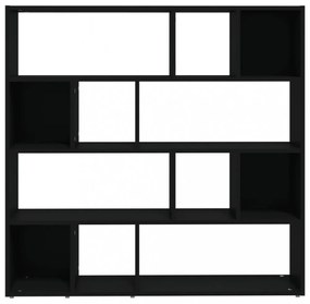 fekete térelválasztó könyvszekrény 105 x 24 x 102 cm