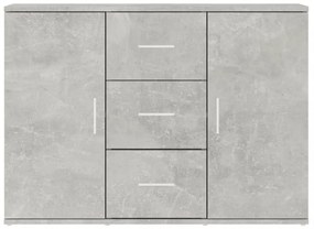 betonszürke szerelt fa tálalószekrény 91x29,5x65 cm