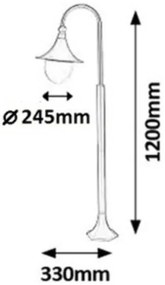Rabalux 8247 - Kültéri lámpa KONSTANZ 1xE27/100W/230V