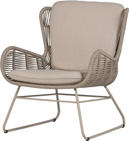 Bézs fém-párnázott kerti fotel Grace – WOOOD