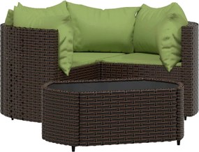 vidaXL 4 részes barna polyrattan kerti ülőgarnitúra párnákkal