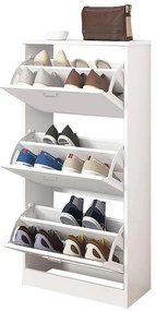 Cipős szekrény 3 részes, fehér színben