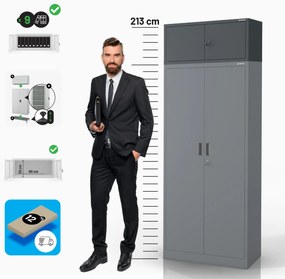 Moduláris felső szekrény EWA Compact 800 x 380 x 400 mm, antracit