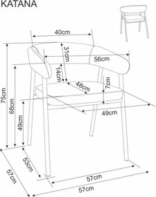 Katana karfás étkezőszék bézs/fekete