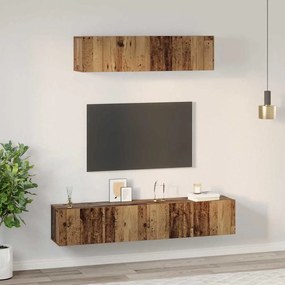 TV Szekrény Szett 4 pcs Régi fa Közepes Faanyag
