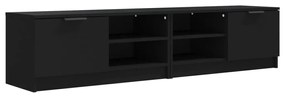 2 db fekete szerelt fa TV-szekrény 80 x 35 x 36,5 cm