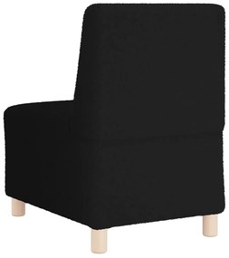 fekete göndör gyapjúszerű szövetből kanapé szék 55 cm