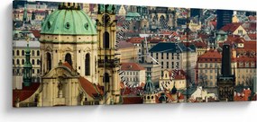 Kép - Prágai panoráma (órával) (90x30 cm)