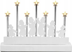 Ăves Led GyertyatartĂł FehĂ©r AngyalkĂĄk Ăs Led Csillagok 32 CM FehĂ©r