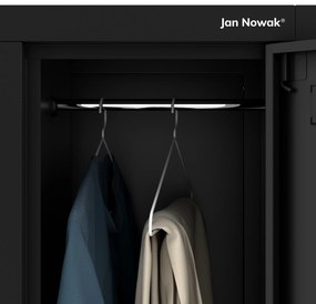 6 ajtós IGOR öltözőszekrény, 900 x 1850 x 450 mm, fekete