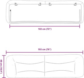 fekete műbőr fejtámla párna Hvar 183 cm