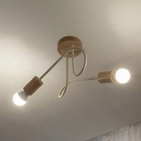 Felületre szerelhető csillár OXFORD 2xE27/15W/230V fenyő/krémszínű