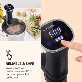 Klarstein Quickstick Smart, Sous Vide főző, 1200 W, 20-95 °C, 3D keringés