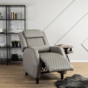 Elegáns Dönthető Relaxfotel Szürke Eco-bőr Kárpittal. VIPER