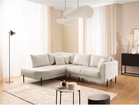Bézs zsenília sarokkanapé (bal oldali-L alakú) Mauris – Ropez