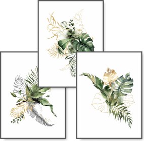 Monstera akvarell 3 db-os poszter szett 40x50 #98A