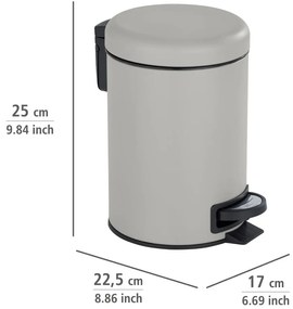 Leman szürke pedálos szemetes, 3 l - Wenko