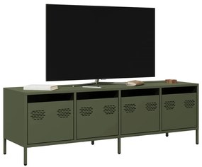 olívazöld hidegen hengerelt acél TV-szekrény 135x39x43,5 cm