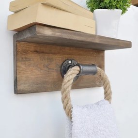 Törölközőtartó polccal BORURAF 14x30 cm fenyő