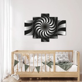 Absztrakt kép egy fekete-fehér spirál (150x105 cm)