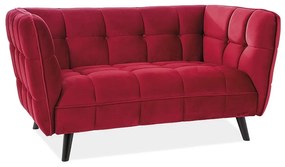Castello Velvet kanapé, kétüléses, piros / fekete