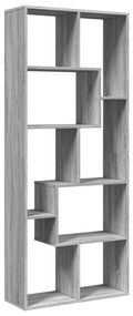 szürke sonoma szerelt fa elválasztó könyvespolc 67x25x161,5 cm