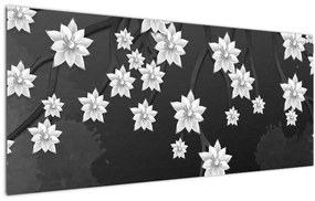 Kép - virágok az ágakon (120x50 cm)