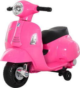 HOMCOM Elektromos Vespa Motor Gyerekeknek 18-36 Hónapos Korig 6V Akkumulátoros Motor Fénnyel, Gégével és 4 Kerekével - Licenses Gyerekmotor 66.5x38x52