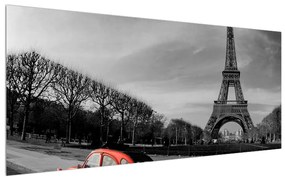 Eiffel-torony és a piros autó (120x50 cm)