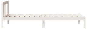 fehér tömör fenyő extra hosszú ágykeret matrac nélkül 90x210 cm