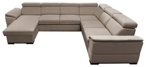 Ággyá alakítható ülőgarnitúra univerzális U-alakú sarokkal és tárolóhellyel GRANADA, bézs