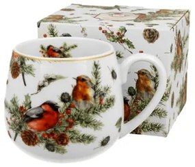 Porcelánbögre 430ml, dobozban, Christmas Birds