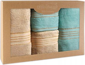 Tiwano Cappuccino pamut törölköző Világos türkiz (p) 2x50x90+2x70x140 kpl.