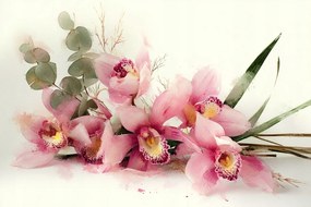 Fotótapéta Flizelina Virágok Csokor Rózsaszín Orchidea 104x70,5 ragasztó