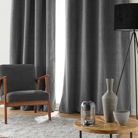 Antracitszürke bársony függöny 140x260 cm Olympe – douceur d'intérieur